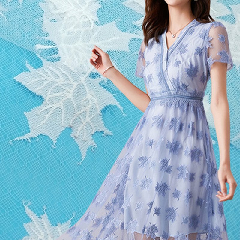 Lace Fabric Dress Cutwork Nylon for Women's Wear Wholesale Supplier 3